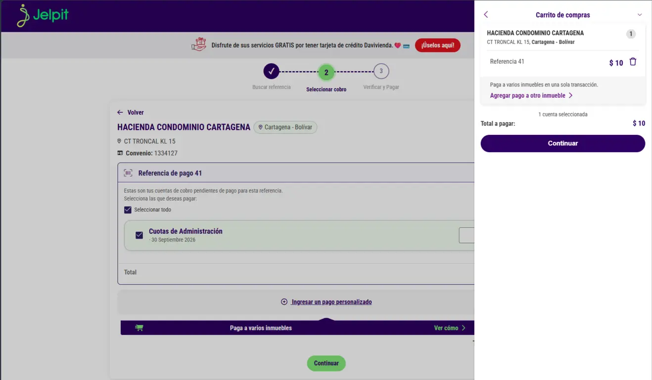Imagen de pago de administracion hacienda mediante la plataforma jelpit. Confirmando el valor a pagar